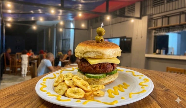 Hamburguesa con Q.Gouda's foto | El Lago de Olí Bar Cafetería |  BizneCubano
